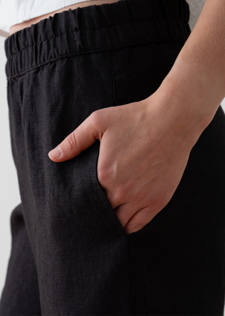Solaire Linen | Ruth Trousers in Black