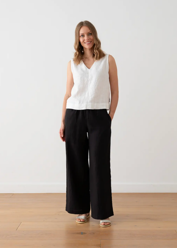 Solaire Linen | Ruth Trousers in Black