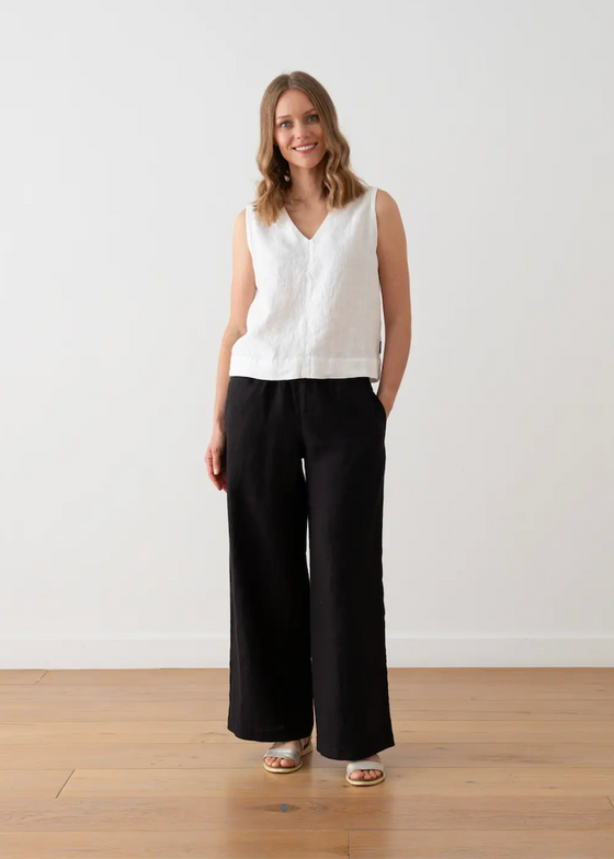 Solaire Linen | Ruth Trousers in Black