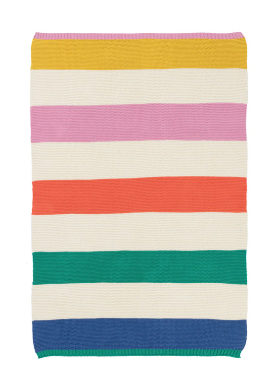 Sophie Home | Cotton Knit Baby Blanket | Rainbow Stripe