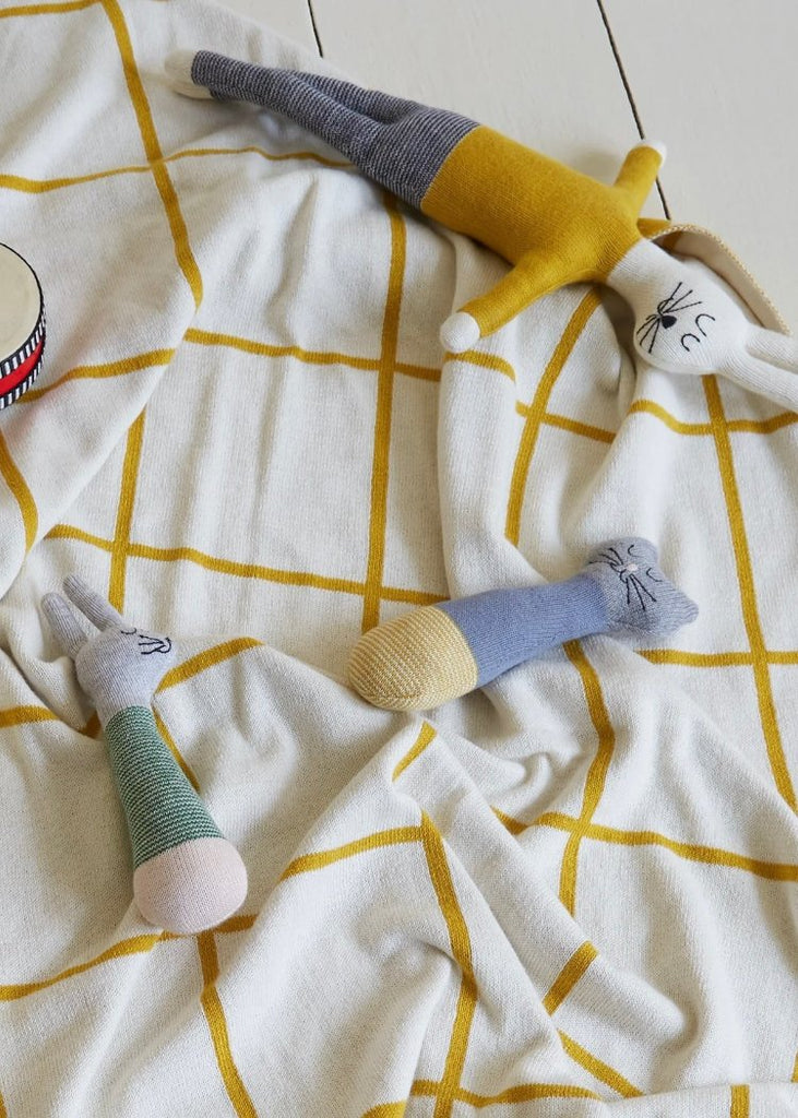 Sophie Home | Cotton Knit Baby Rattle | Rabbit Green