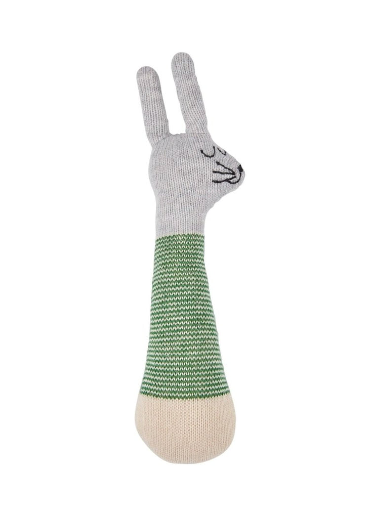 Sophie Home | Cotton Knit Baby Rattle | Rabbit Green