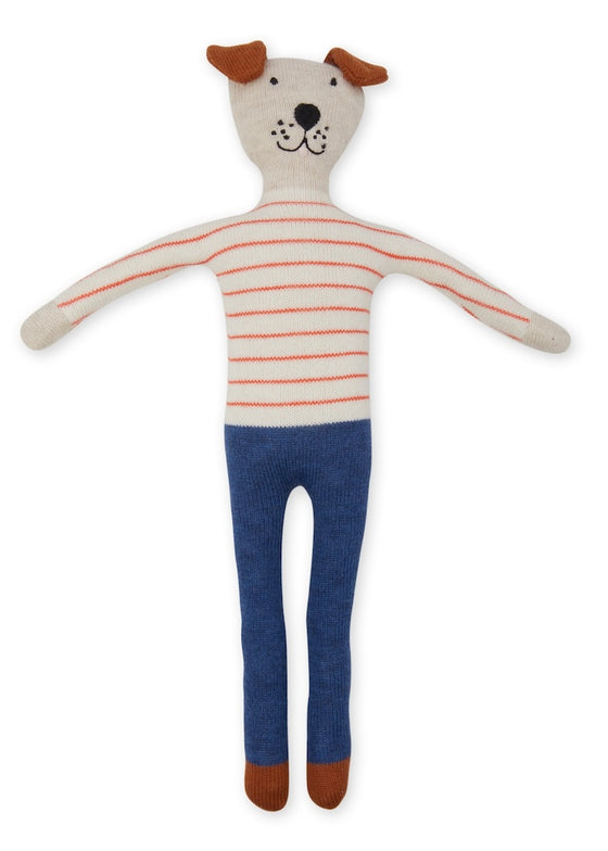 Sophie Home | Cotton Knit Soft Toy | Dog Red Stripe