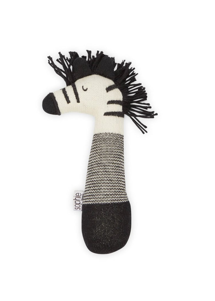 Sophie Home | Cotton Knit Baby Rattle - Zebra