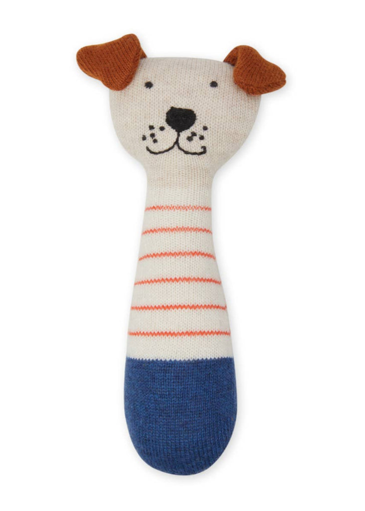 Sophie Home | Cotton Knit Baby Rattle Toy | Red Dog