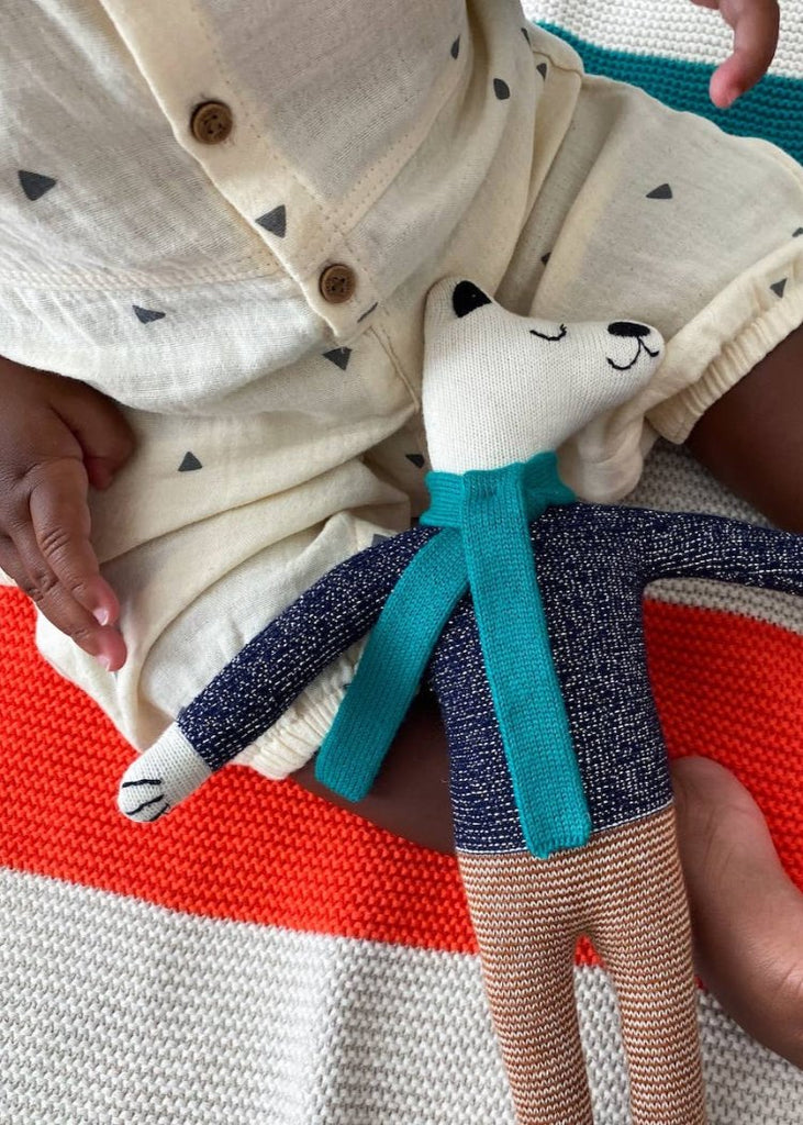Sophie Home Ltd | Cotton Knit Stuffed Animal Soft Toy | Polar Bear Green