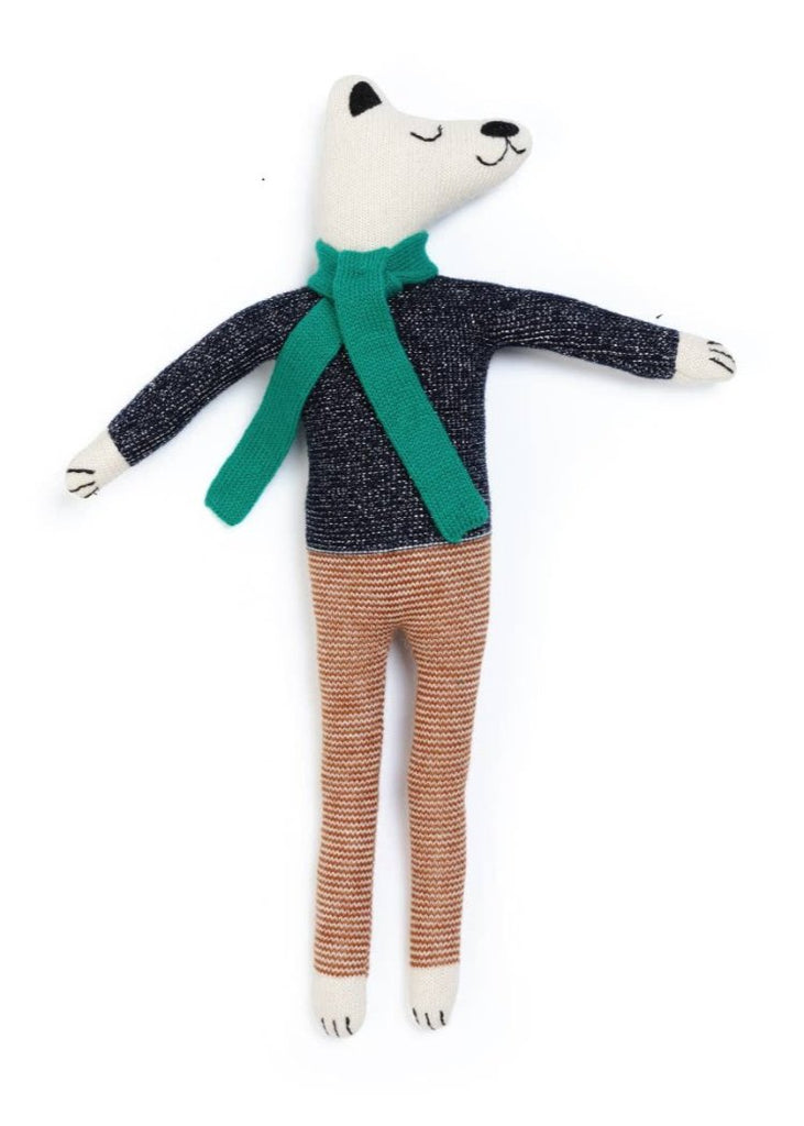 Sophie Home Ltd | Cotton Knit Stuffed Animal Soft Toy | Polar Bear Green