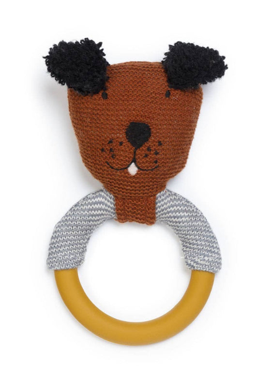 Sophie Home Ltd | Teether Rattle | Brown Dog