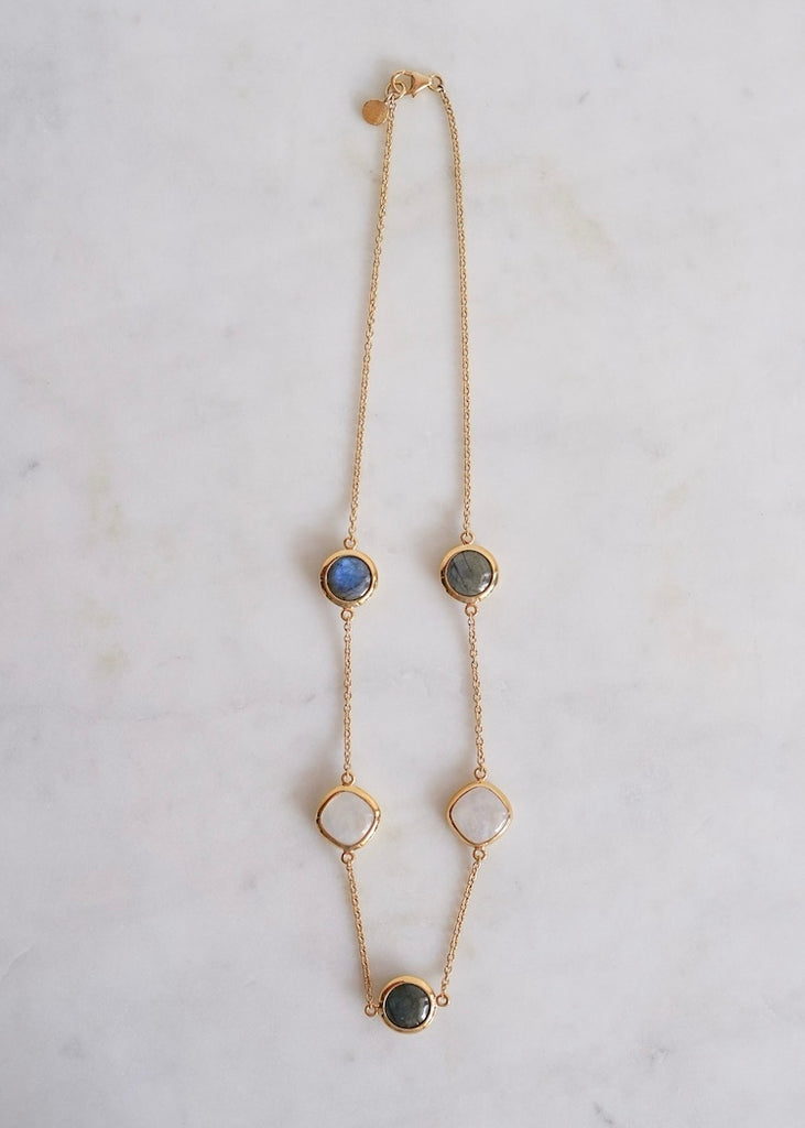 Stephen Estelle | Labradorite + Moonstone Necklace