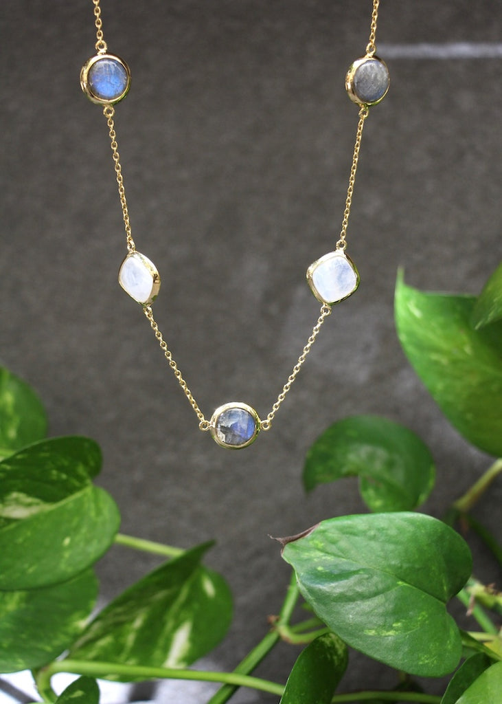 Stephen Estelle | Labradorite + Moonstone Necklace
