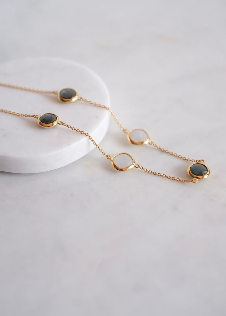 Stephen Estelle | Labradorite + Moonstone Necklace