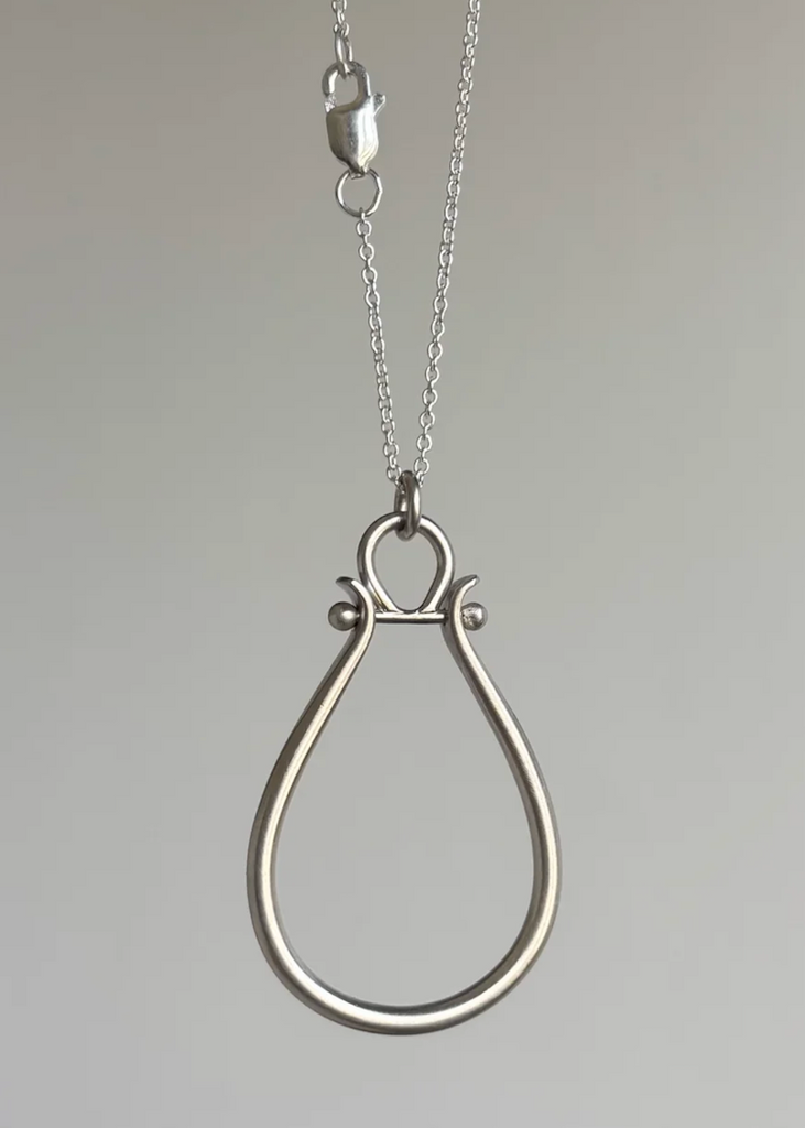 Monika Krol | Sterling Silver Large Lyre Necklace | 18"