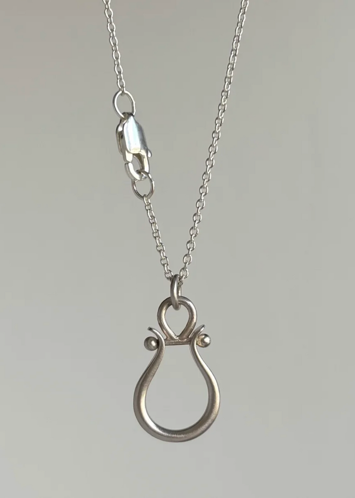 Monika Krol | Sterling Silver Small Lyre Necklace | 18"