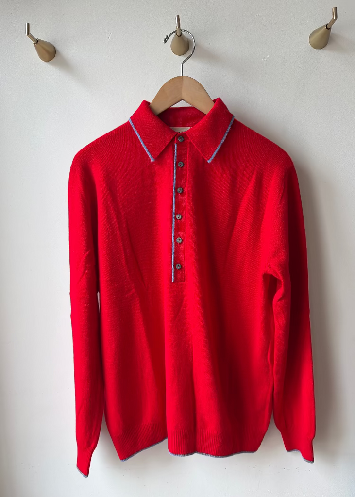 Stone Cashmere | Boyfriend Sweater | Red + Stonewash