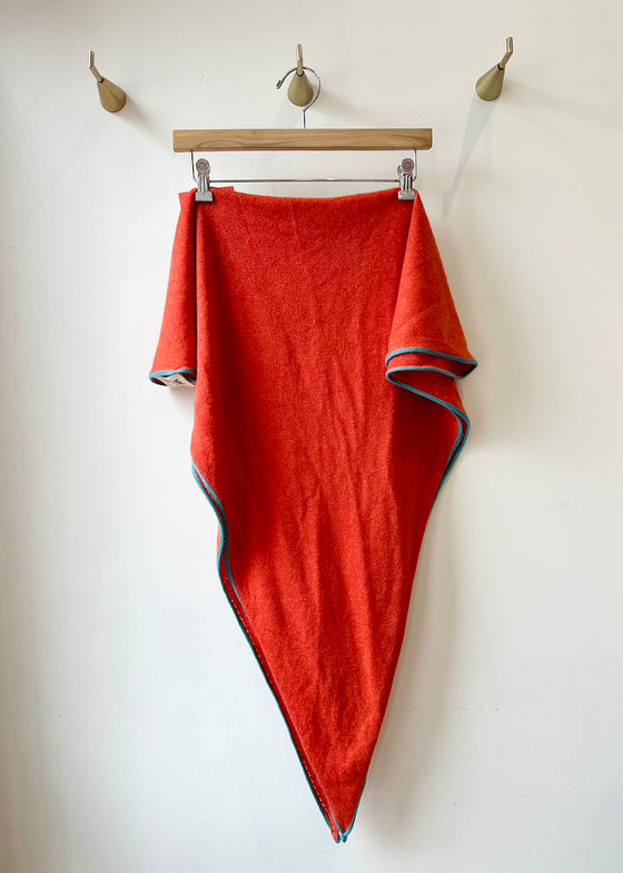 Stone Cashmere | Diamond Scarf XL | Burnt Orange + Teal