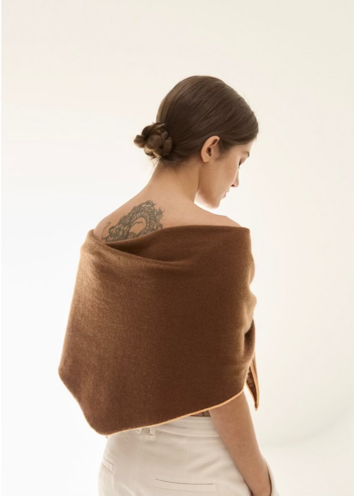 Stone Cashmere | Diamond Scarf XL | Marigold + Beige