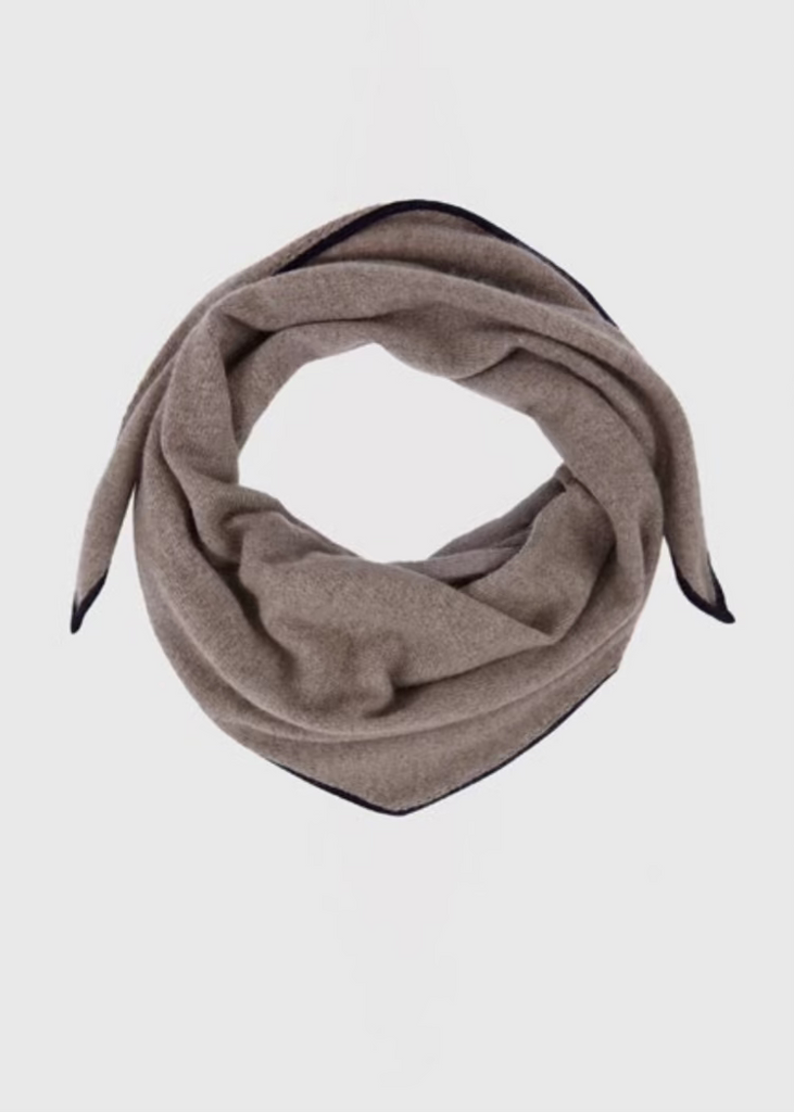 Stone Cashmere | Diamond Scarf XL | Sand + Navy
