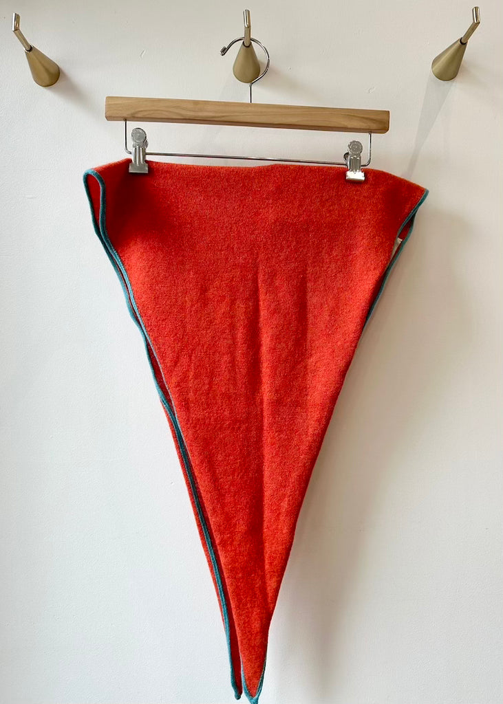 Stone Cashmere | Diamond Scarf | Burnt Orange + Teal