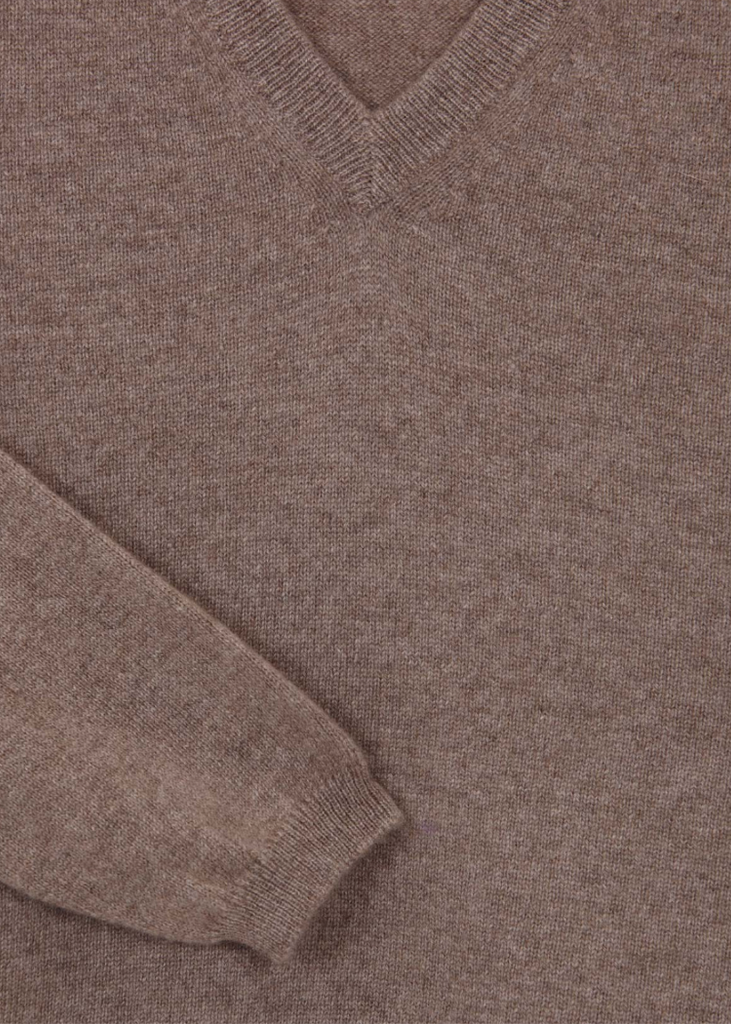 Stone Cashmere | V Neck Sweater | Sand