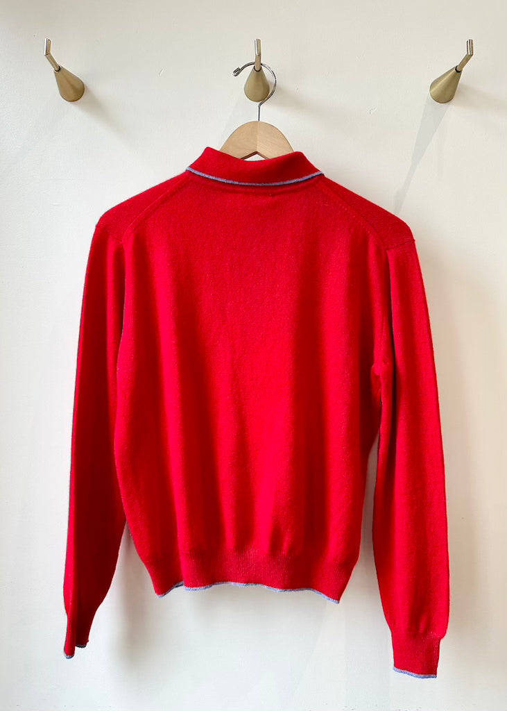 Stone Cashmere | Polo Sweater | Oriental Red + Stone