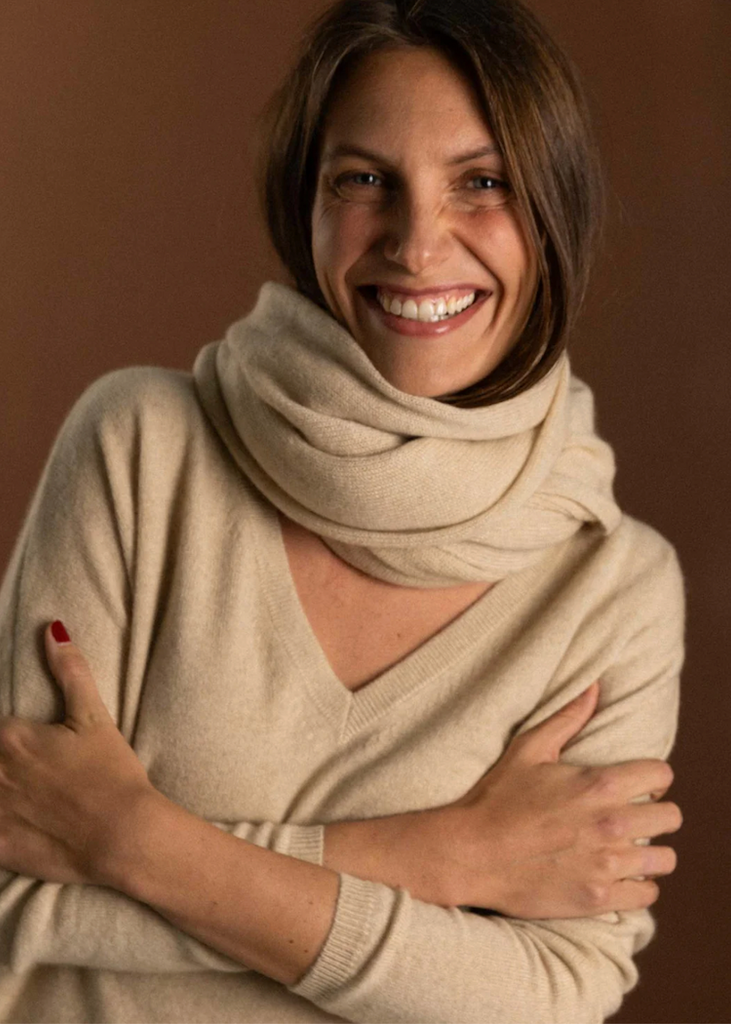 Stone the Brand | Big Asymmetric Scarf | Beige