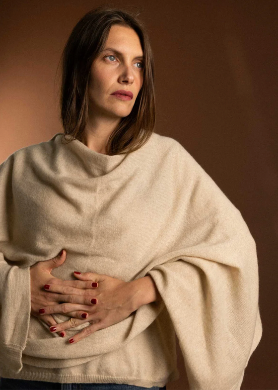 Stone the Brand | Big Asymmetric Scarf | Beige