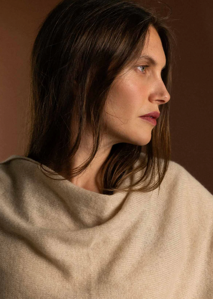 Stone the Brand | Big Asymmetric Scarf | Beige
