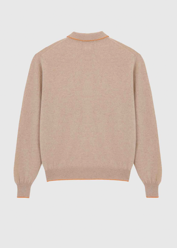 Stone the Brand | Polo Sweater | Beige + Marigold
