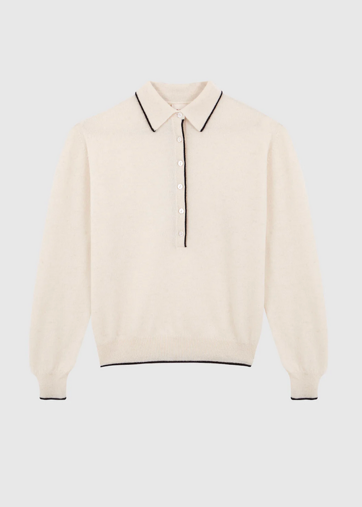 Stone the Brand | Polo Sweater | White + Black