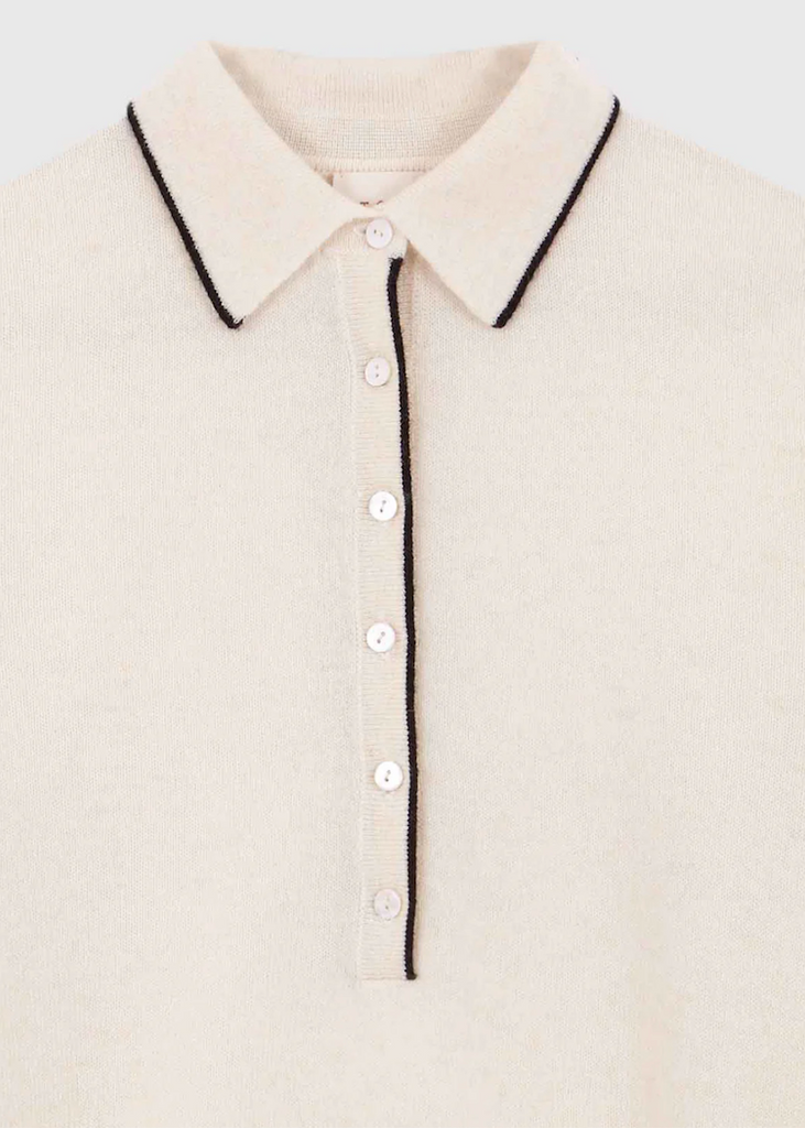 Stone the Brand | Polo Sweater | White + Black