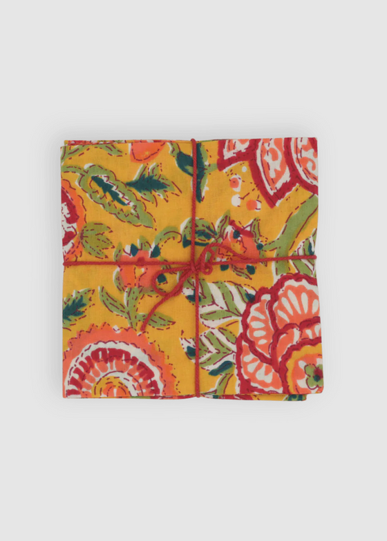 Suzette à Table | Zinnia Jaune Napkins | S/4