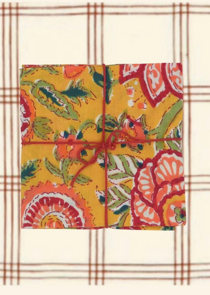 Suzette à Table | Zinnia Jaune Napkins | S/4