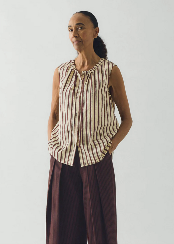 TOAST | Block Print Sorbet Stripe Top