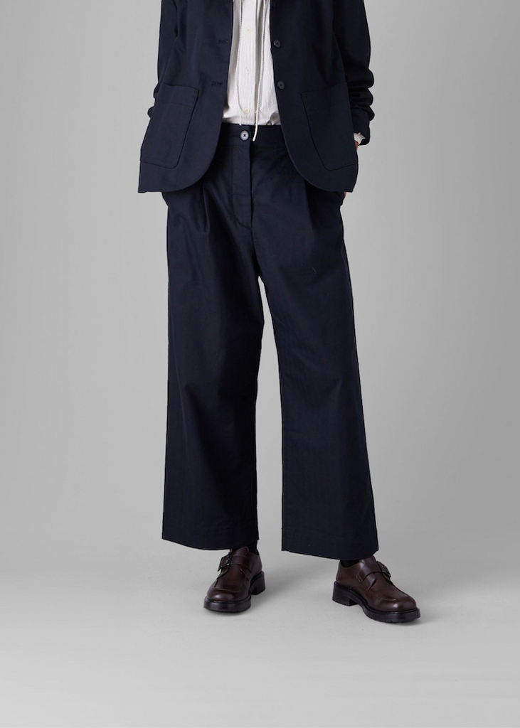TOAST | Cotton Wool Herringbone Pleat Front Trousers
