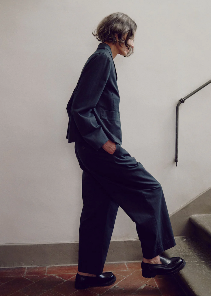 TOAST | Cotton Wool Herringbone Pleat Front Trousers