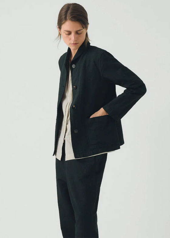 TOAST | Hal Micro Houndstooth Cotton Linen Workwear Jacket