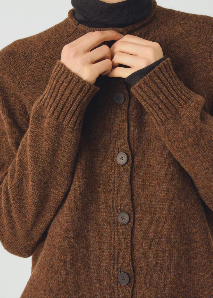 TOAST | Heathery Wool High Neck Cardigan