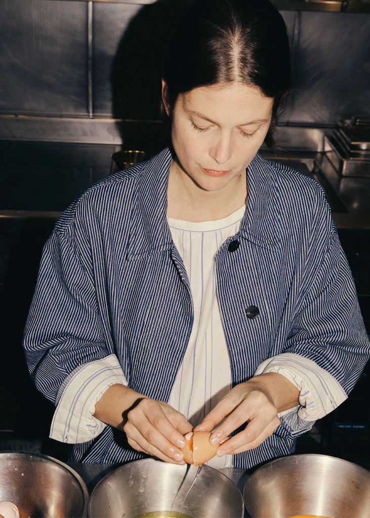 TOAST | Irregular Stripe Gathered Smock Top