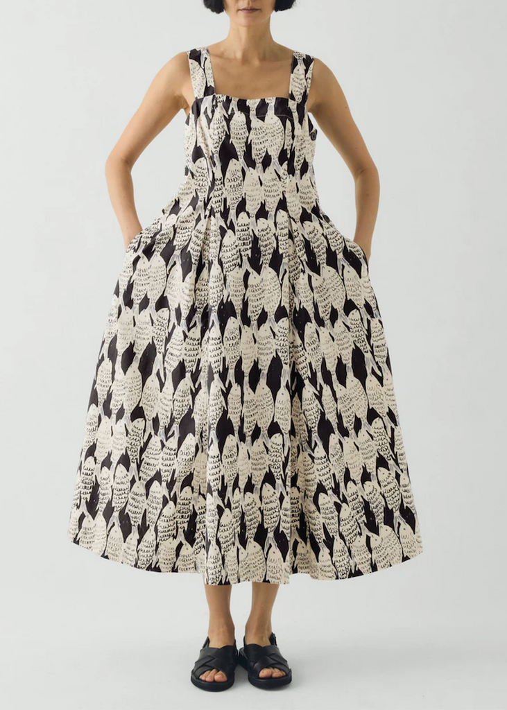 TOAST | Market Fish Print Cotton Poplin Dress