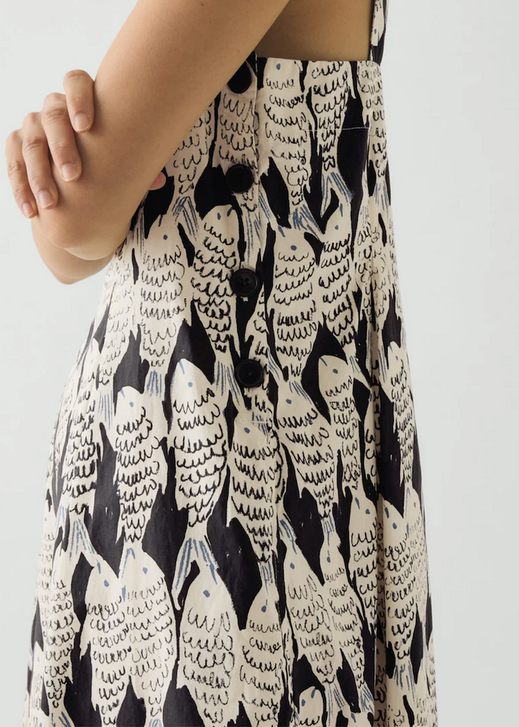 TOAST | Market Fish Print Cotton Poplin Dress