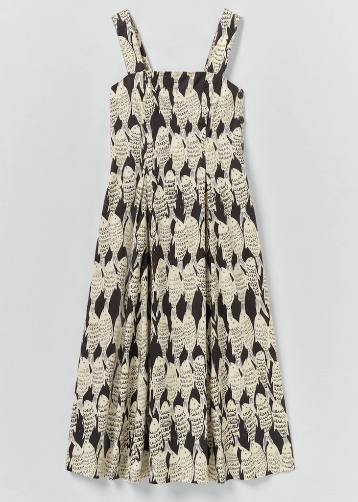 TOAST | Market Fish Print Cotton Poplin Dress