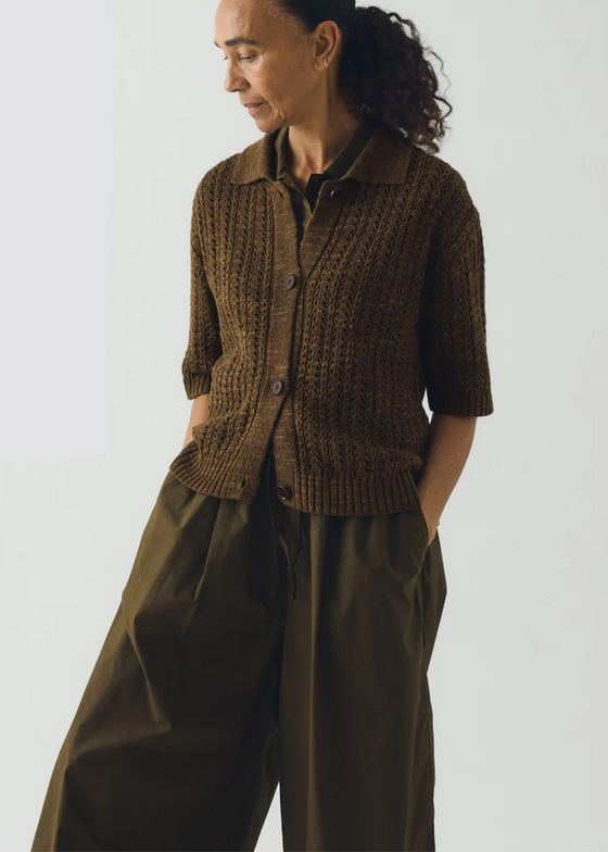 TOAST | Open Stitch Knitted Linen Cotton Polo
