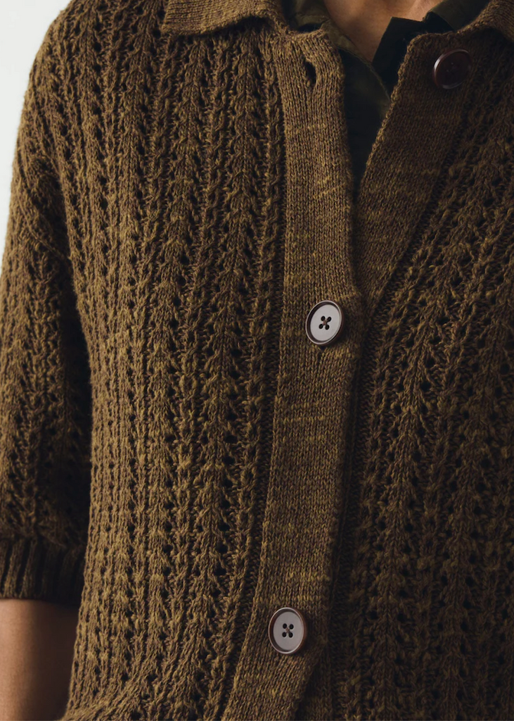 TOAST | Open Stitch Knitted Linen Cotton Polo