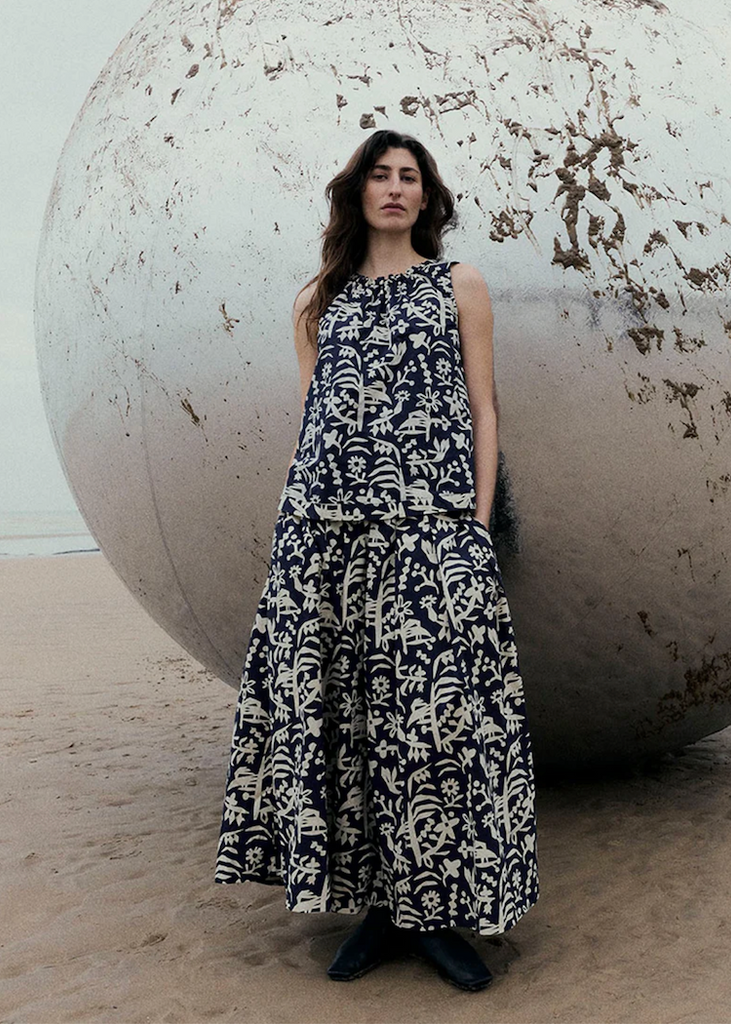 TOAST | Paper Cutout Print Cotton Skirt