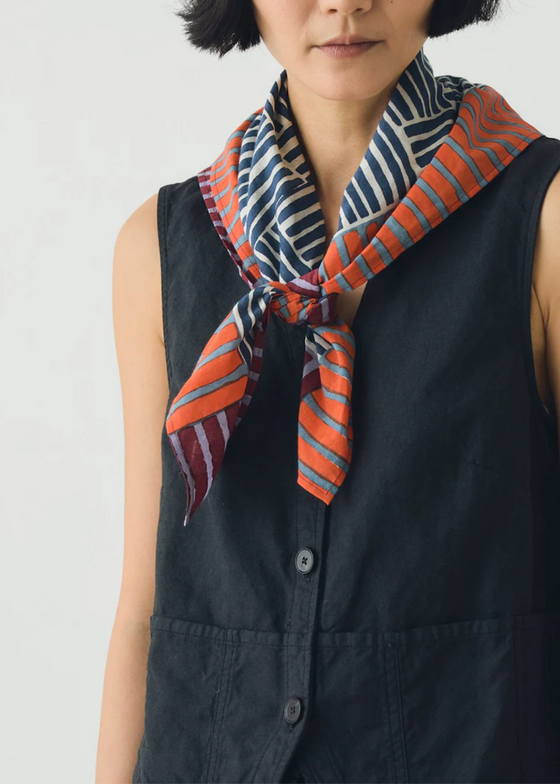 TOAST | Patchwork Stripe Block Print Bandana