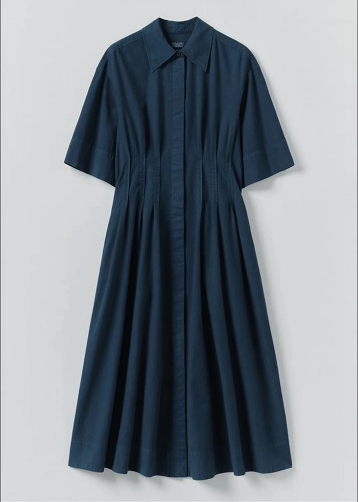 TOAST | Pleated Cotton Linen Dress