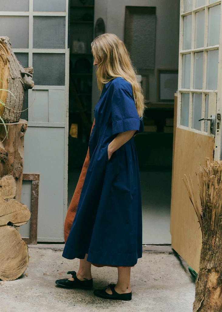 TOAST | Pleated Cotton Linen Dress