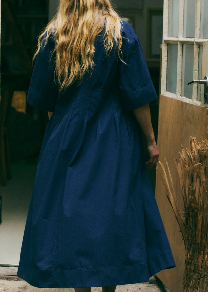 TOAST | Pleated Cotton Linen Dress