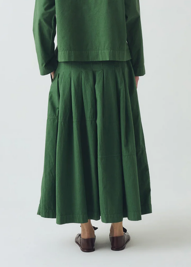TOAST | Pleated Paneled Cotton Linen Skirt