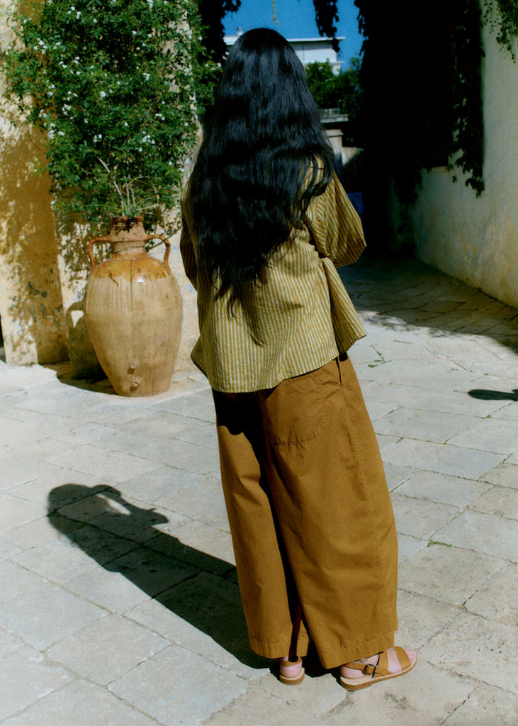 TOAST | Pleated Pull On Cotton Poplin Trousers | Dhal